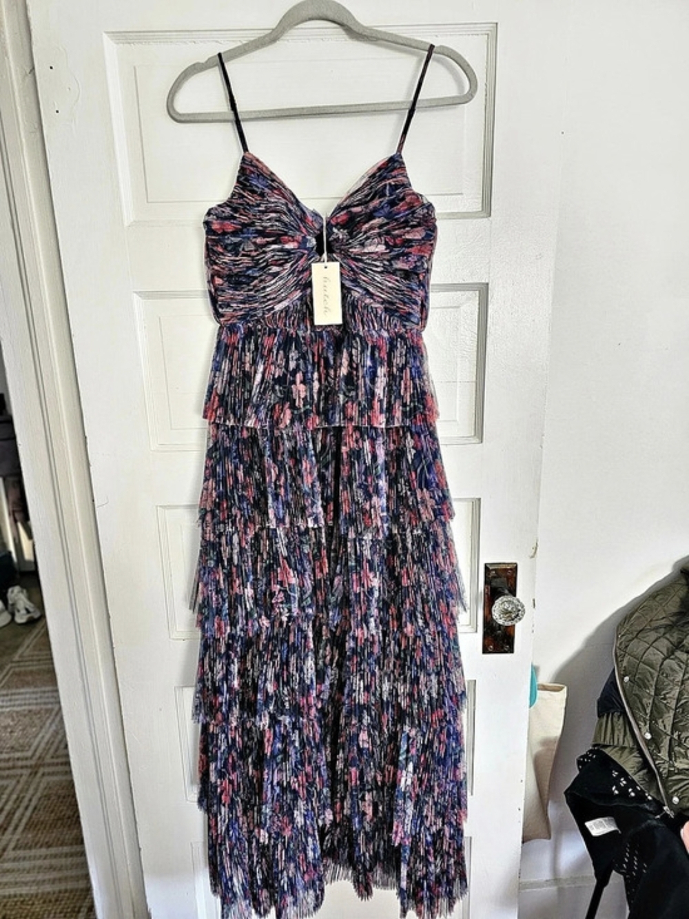 Hutch Amara Floral Bustier Pleated Fit & Flare Dress